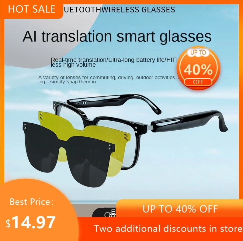 Bluetooth Smart Glasses HIFI Music Voice Assistant Hands-free Call Ultra-light Fashion Eyeglasses For Men Women Daily Use 2026
Bluetooth Smart Glasses HIFI Music Voice Assistant Hands-free Call Ultra-light Fashion Eyeglasses For Men Women Daily Use 2026