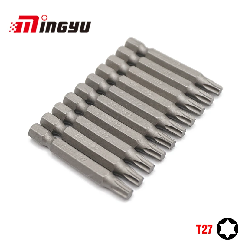 10Pcs 1/4" 50mm Torx T27 Screwdriver Bit Set Tools Repair Screwdrivers Kit Hex Shank Drill Bit For Power Household Hand Tools
10Pcs 1/4" 50mm Torx T27 Screwdriver Bit Set Tools Repair Screwdrivers Kit Hex Shank Drill Bit For Power Household Hand Tools