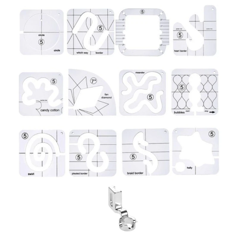 13 Pcs Arcylic Quilting Ruler Sewing Stencil Template Quilting Template Set 601C
13 Pcs Arcylic Quilting Ruler Sewing Stencil Template Quilting Template Set 601C