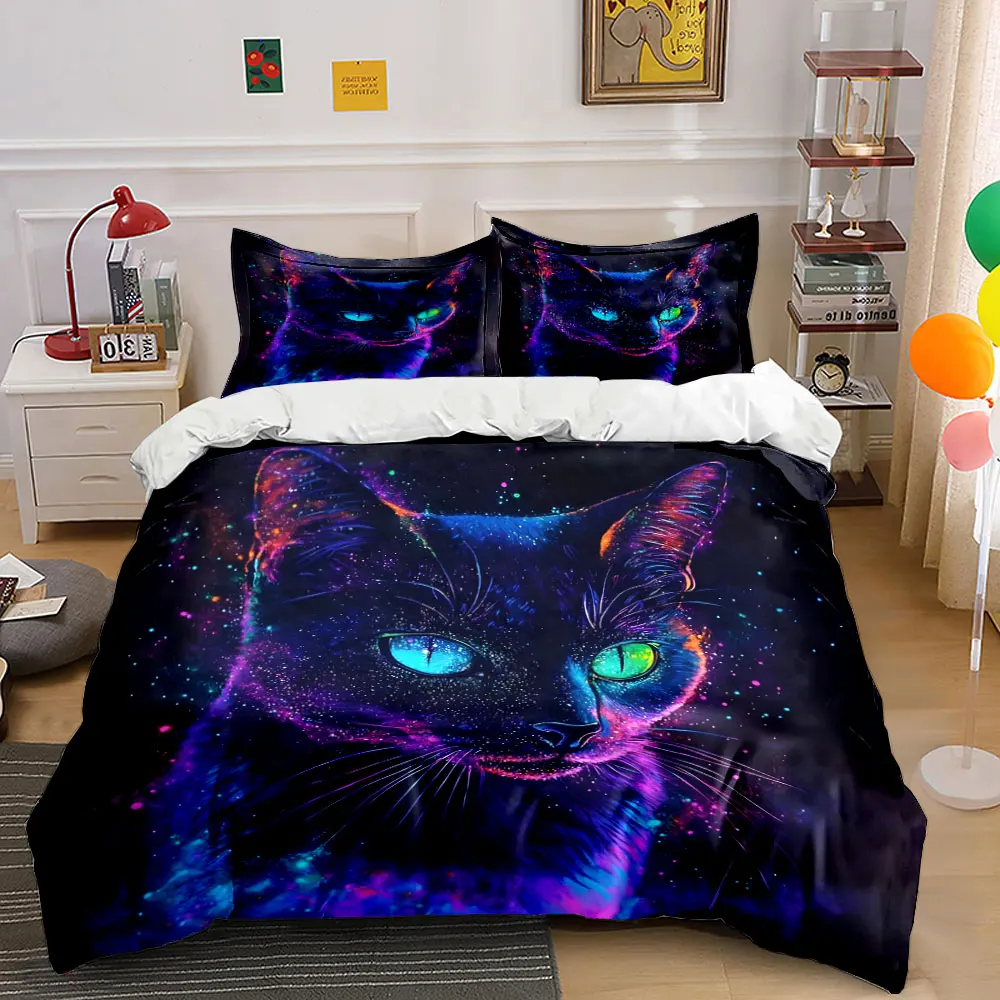Cosmic Neon Cat Printed Duvet Cover Set 1 Duvet Cover+2 Pillowcase Multi Size Bedroom Bedding Decor Machine Washable
Cosmic Neon Cat Printed Duvet Cover Set 1 Duvet Cover+2 Pillowcase Multi Size Bedroom Bedding Decor Machine Washable