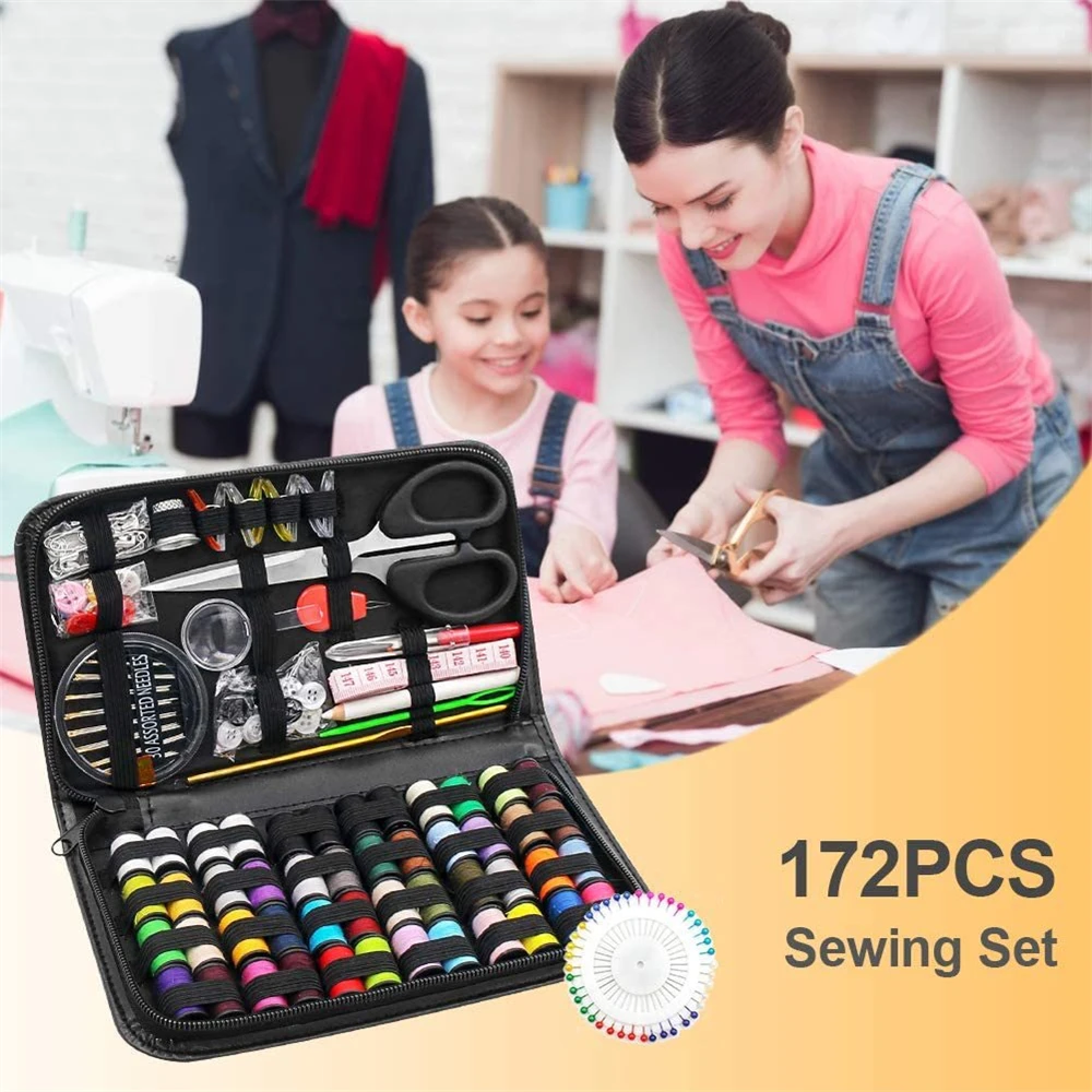 High-Quality 172pcs Sewing Kit - Including Needles, Scissors, Threads,Thimble Measure Tape - Perfect for Travel and Emergencies
High-Quality 172pcs Sewing Kit - Including Needles, Scissors, Threads,Thimble Measure Tape - Perfect for Travel and Emergencies