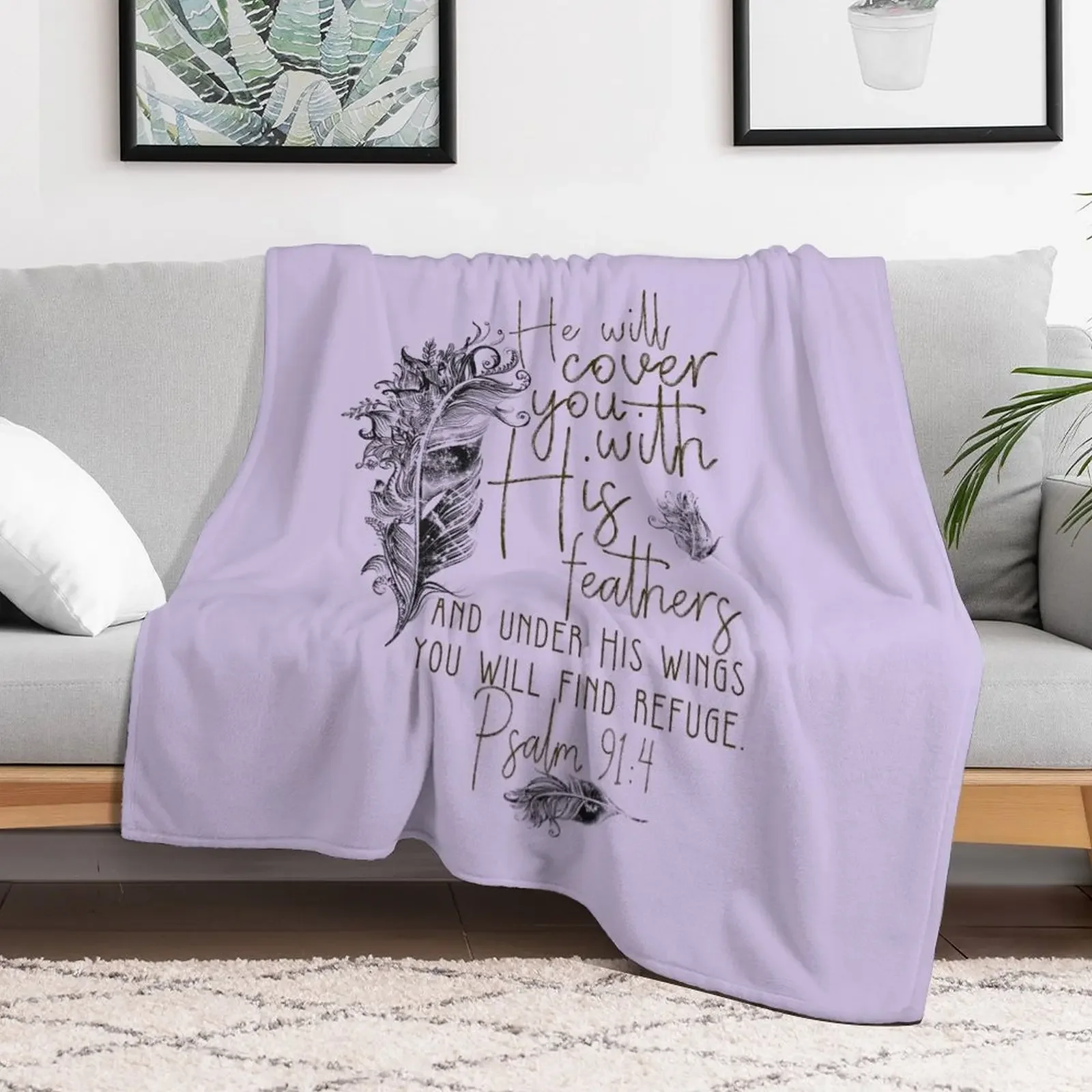 Psalm 91:4 Bible Scripture Feather Design Throw Blanket Beautifuls Luxury for babies Luxury Designer Blankets
Psalm 91:4 Bible Scripture Feather Design Throw Blanket Beautifuls Luxury for babies Luxury Designer Blankets