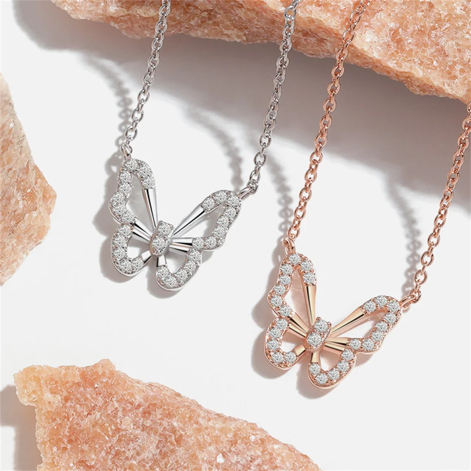 Rose Gold Bow Pendant Stainless Steel Necklace For Girls Fashion High-end Full Diamond Hollow Butterfly Necklace Jewelry Gifts
Rose Gold Bow Pendant Stainless Steel Necklace For Girls Fashion High-end Full Diamond Hollow Butterfly Necklace Jewelry Gifts