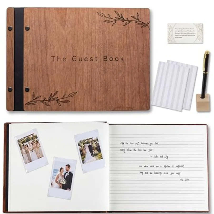 Aspen Studio Guest Book with Signing Pen with Photo of Polaroid for Wedding Book and Memorial Occasions Guest Signing Book for
Aspen Studio Guest Book with Signing Pen with Photo of Polaroid for Wedding Book and Memorial Occasions Guest Signing Book for