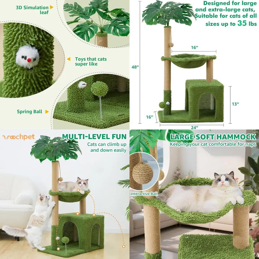 Многофункциональный кошачий комплекс высотой 48 дюймов с когтеточкой, гамаком и игрушкой для котят и взрослых кошек
Многофункциональный кошачий комплекс высотой 48 дюймов с когтеточкой, гамаком и игрушкой для котят и взрослых кошек