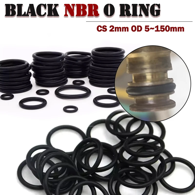 Black 10/50Pcs NBR O Ring Thickness CS 2mm OD 5~150mm Nitrile Butadiene Rubber High Temperature Resistant O Ring Sealing Gasket
Black 10/50Pcs NBR O Ring Thickness CS 2mm OD 5~150mm Nitrile Butadiene Rubber High Temperature Resistant O Ring Sealing Gasket