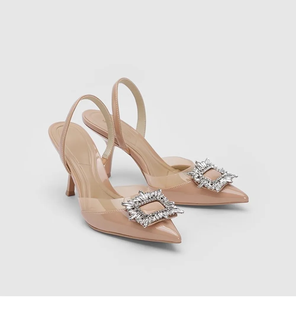 Fashion Designer High Heels Sandals Women Summer Crystal Buckle Banquet Shoes Pointed Toe Slingbacks Party Pumps
Fashion Designer High Heels Sandals Women Summer Crystal Buckle Banquet Shoes Pointed Toe Slingbacks Party Pumps