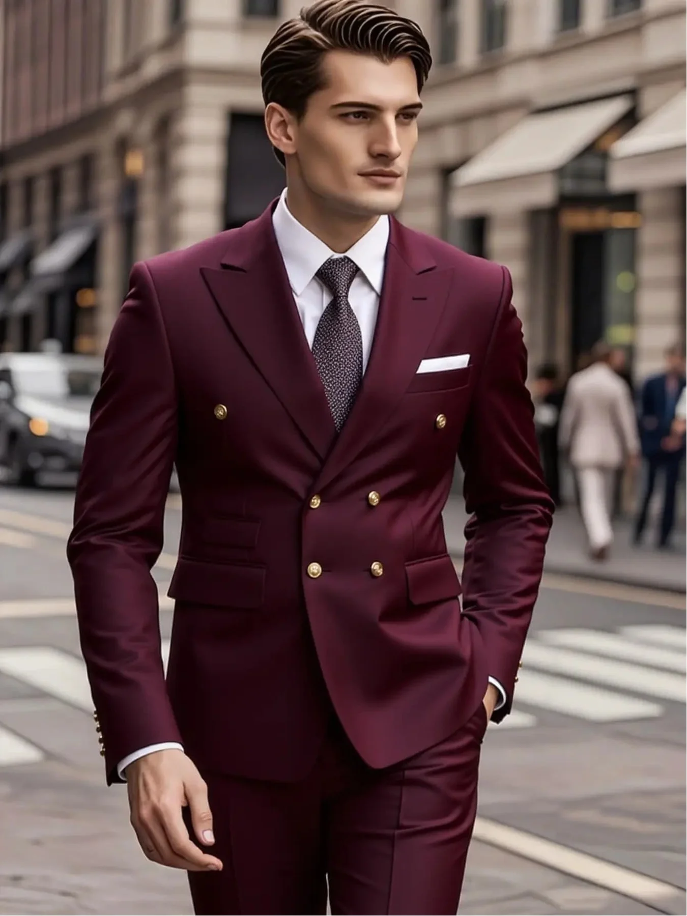 Men's Wedding Guest Suit Set Double Breasted Peak Lapel Solid Elegant Office Party
Men's Wedding Guest Suit Set Double Breasted Peak Lapel Solid Elegant Office Party