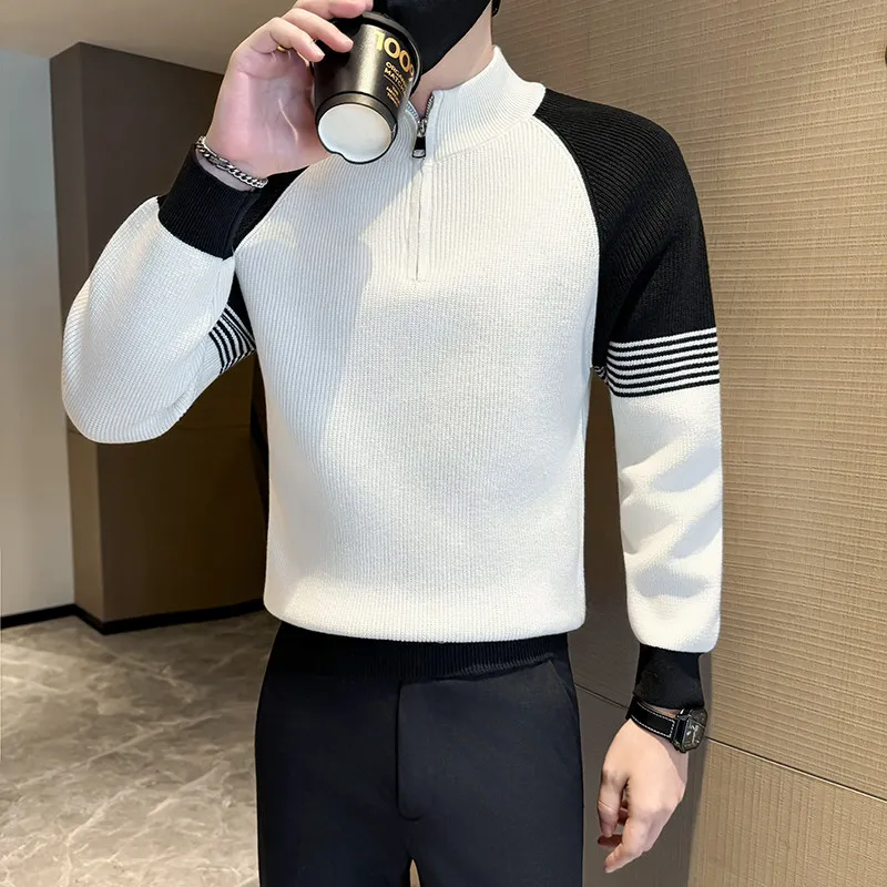 Мужская трикотажная кофта на молнии с высоким воротником, в стиле пэчворк, осенне-зимняя, модная, молодежная, базовый слой, маленький размер
Мужская трикотажная кофта на молнии с высоким воротником, в стиле пэчворк, осенне-зимняя, модная, молодежная, базовый слой, маленький размер