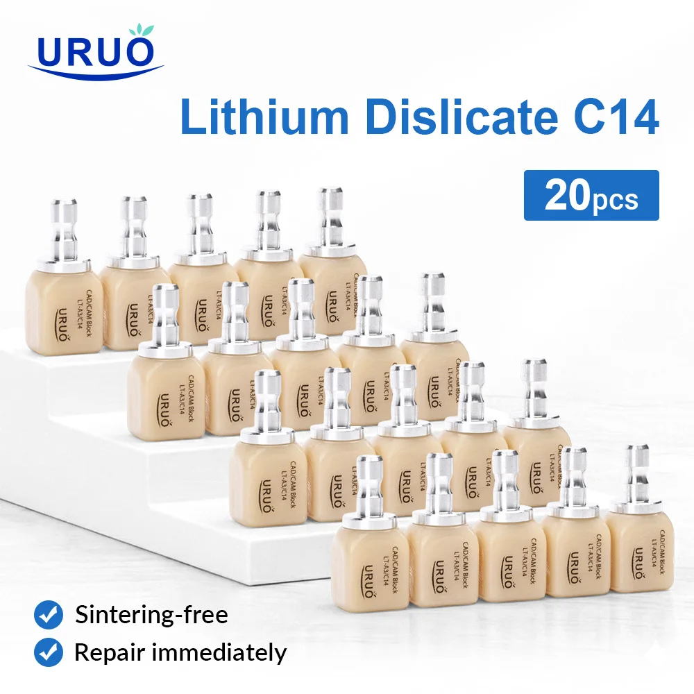 20PCS Dental Lithium Disilicate C14 Sintering-free HT/LT Dental CAD CAM Chairside Restoration Aesthetics Dental Lab Materials
20PCS Dental Lithium Disilicate C14 Sintering-free HT/LT Dental CAD CAM Chairside Restoration Aesthetics Dental Lab Materials