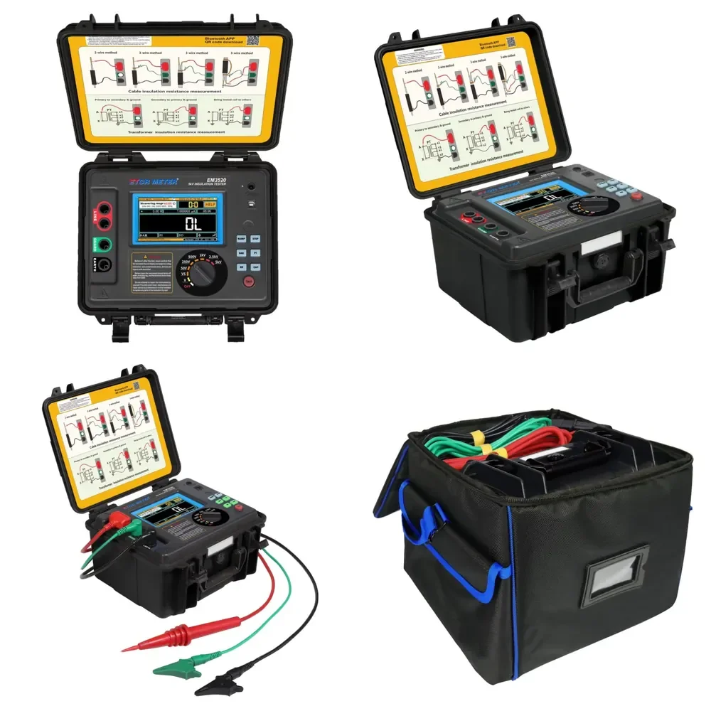 ETCR EM3520 Digital 5kV 10kV 15kV Megohmmeter High Voltage Insulation Resistance Tester
ETCR EM3520 Digital 5kV 10kV 15kV Megohmmeter High Voltage Insulation Resistance Tester