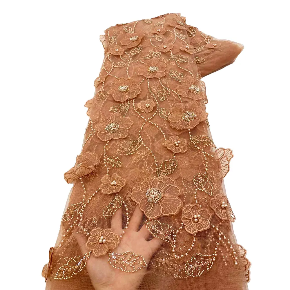 Luxury African Heavy Beaded Lace Fabric Nigerian Embroidered 3D Flower Tulle Lace Fabric With Sequins 5 Yards For Sewing X85165
Luxury African Heavy Beaded Lace Fabric Nigerian Embroidered 3D Flower Tulle Lace Fabric With Sequins 5 Yards For Sewing X85165
