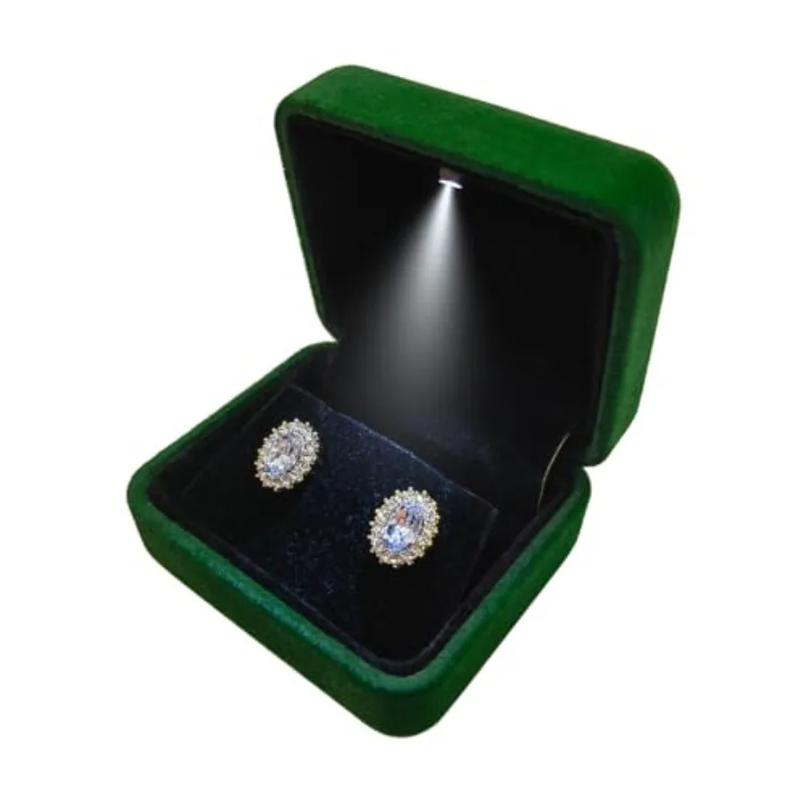Velvet Earring Box with LED Light, Stud Earring Gift Box Jewelry Display Case for Proposal, Engagement, Wedding and Birthday
Velvet Earring Box with LED Light, Stud Earring Gift Box Jewelry Display Case for Proposal, Engagement, Wedding and Birthday