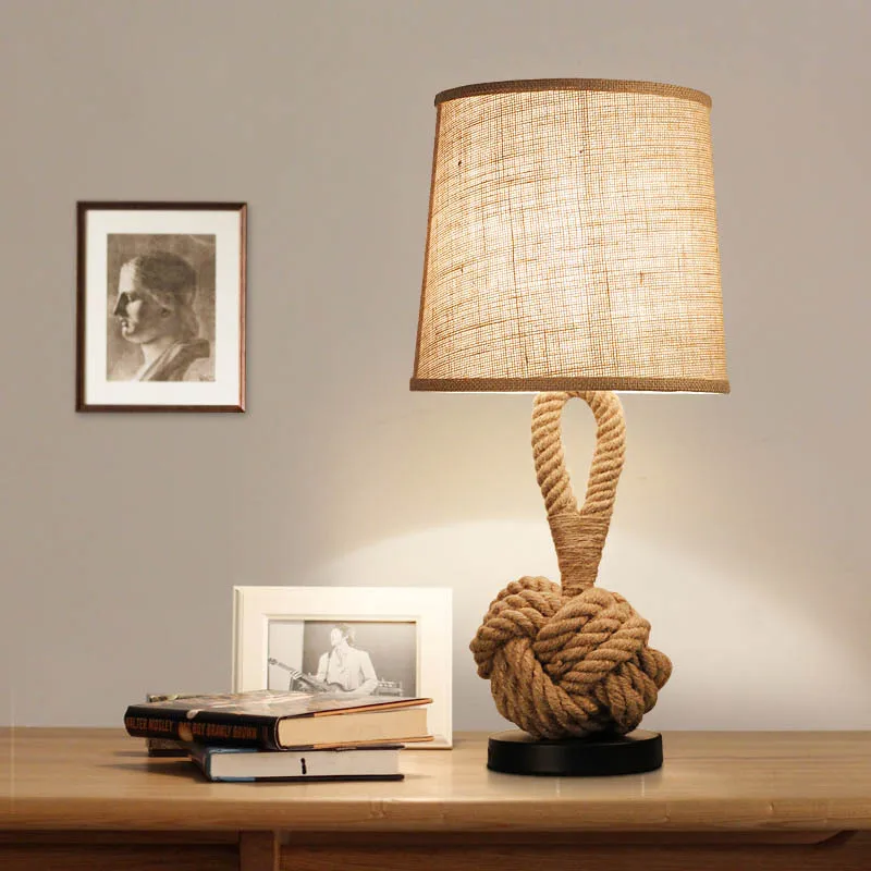 Retro hemp rope personalized creative bedroom bedside lamp wine bar fabric American desk lamp rural study art desk lamp
Retro hemp rope personalized creative bedroom bedside lamp wine bar fabric American desk lamp rural study art desk lamp