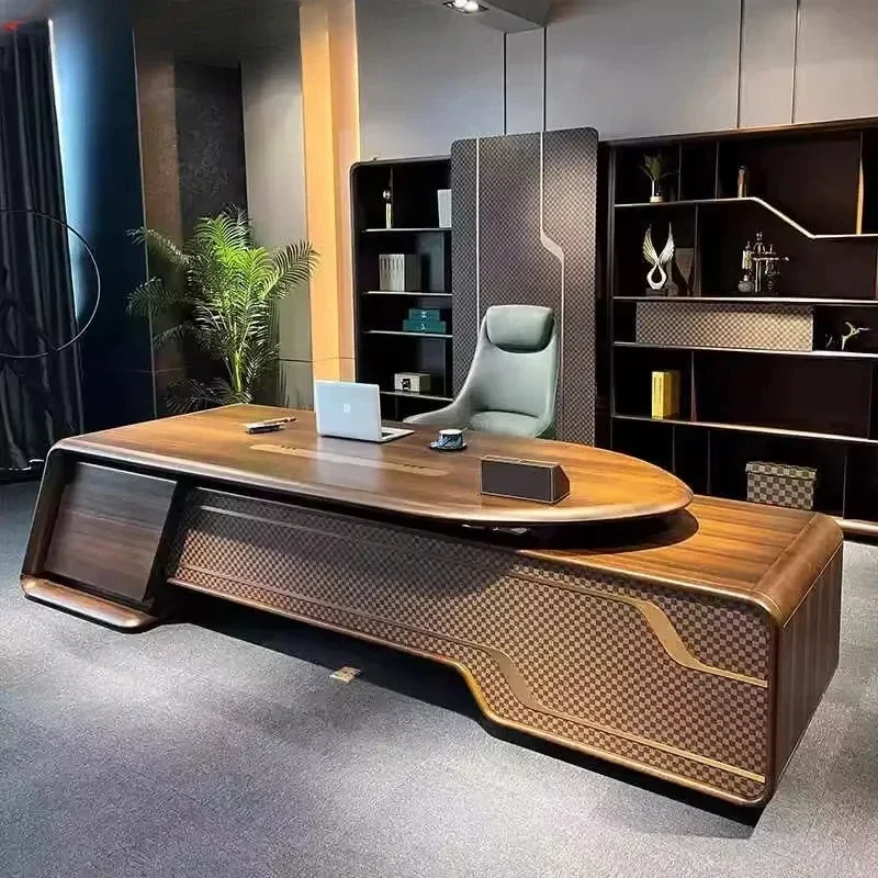 KNew Chinese-style solid wood boss table Chairperson's desk High-end atmosphere President's table Simple and modern
KNew Chinese-style solid wood boss table Chairperson's desk High-end atmosphere President's table Simple and modern