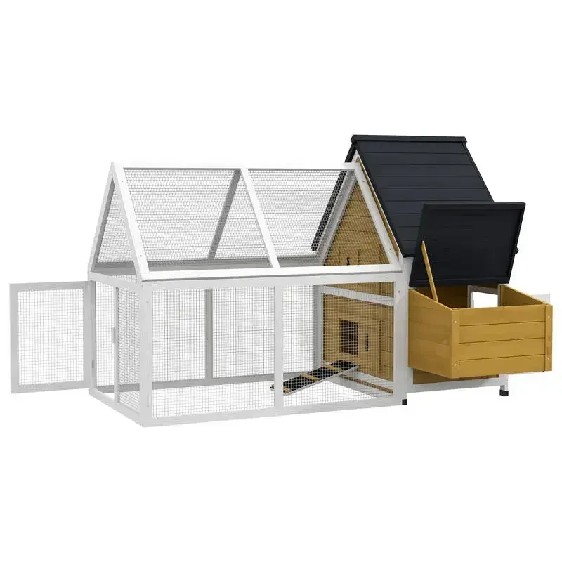 65" Chicken Coop Wooden Chicken House Rabbit Hutch Poultry Cage Hen Pen Backyard with Nesting Box, Ramp, Run, Yellow
65" Chicken Coop Wooden Chicken House Rabbit Hutch Poultry Cage Hen Pen Backyard with Nesting Box, Ramp, Run, Yellow