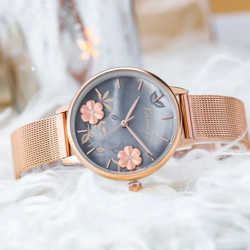 Engraved flowers round dial mesh chain fine strap art quartz women's watch small elegant woman watch accessories for women
Engraved flowers round dial mesh chain fine strap art quartz women's watch small elegant woman watch accessories for women