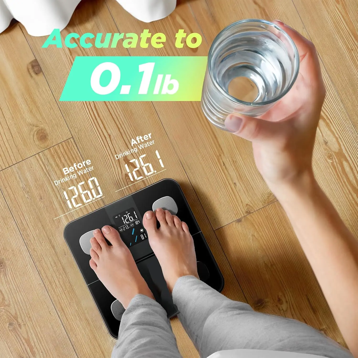 Smart Scale for Body Weight and Fat Percentage, High Accuracy Digital Bathroom Scale with Large Display
Smart Scale for Body Weight and Fat Percentage, High Accuracy Digital Bathroom Scale with Large Display