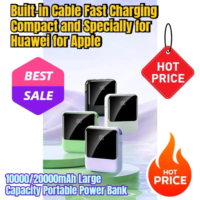 10000/20000mAh Large Capacity Portable Power Bank Built-in Cable Fast Charging Compact and Specially for Huawei for Apple
10000/20000mAh Large Capacity Portable Power Bank Built-in Cable Fast Charging Compact and Specially for Huawei for Apple