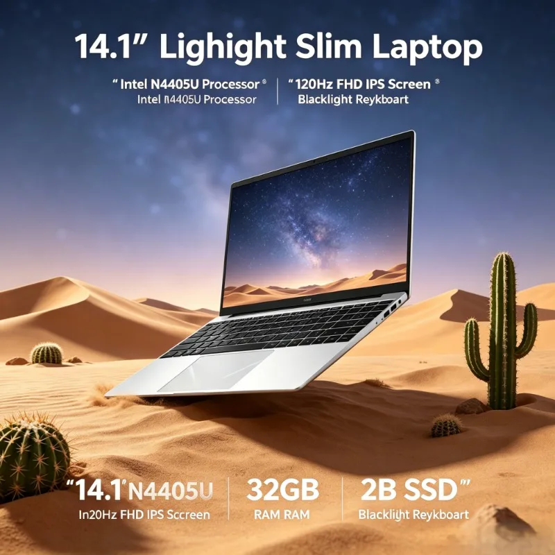 14.1 Inch Slim Lightweight Laptop, 120Hz FHD IPS Screen, Intel N4405U, 32GB RAM, 2TB SSD, Built-in Backlit Keyboard
14.1 Inch Slim Lightweight Laptop, 120Hz FHD IPS Screen, Intel N4405U, 32GB RAM, 2TB SSD, Built-in Backlit Keyboard