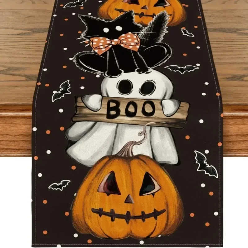 Halloween Polka Dot Ghost Pumpkin Cat Linen Table Runners Party Decor Reusable Dining Table Runners Kitchen Halloween Decoration
Halloween Polka Dot Ghost Pumpkin Cat Linen Table Runners Party Decor Reusable Dining Table Runners Kitchen Halloween Decoration