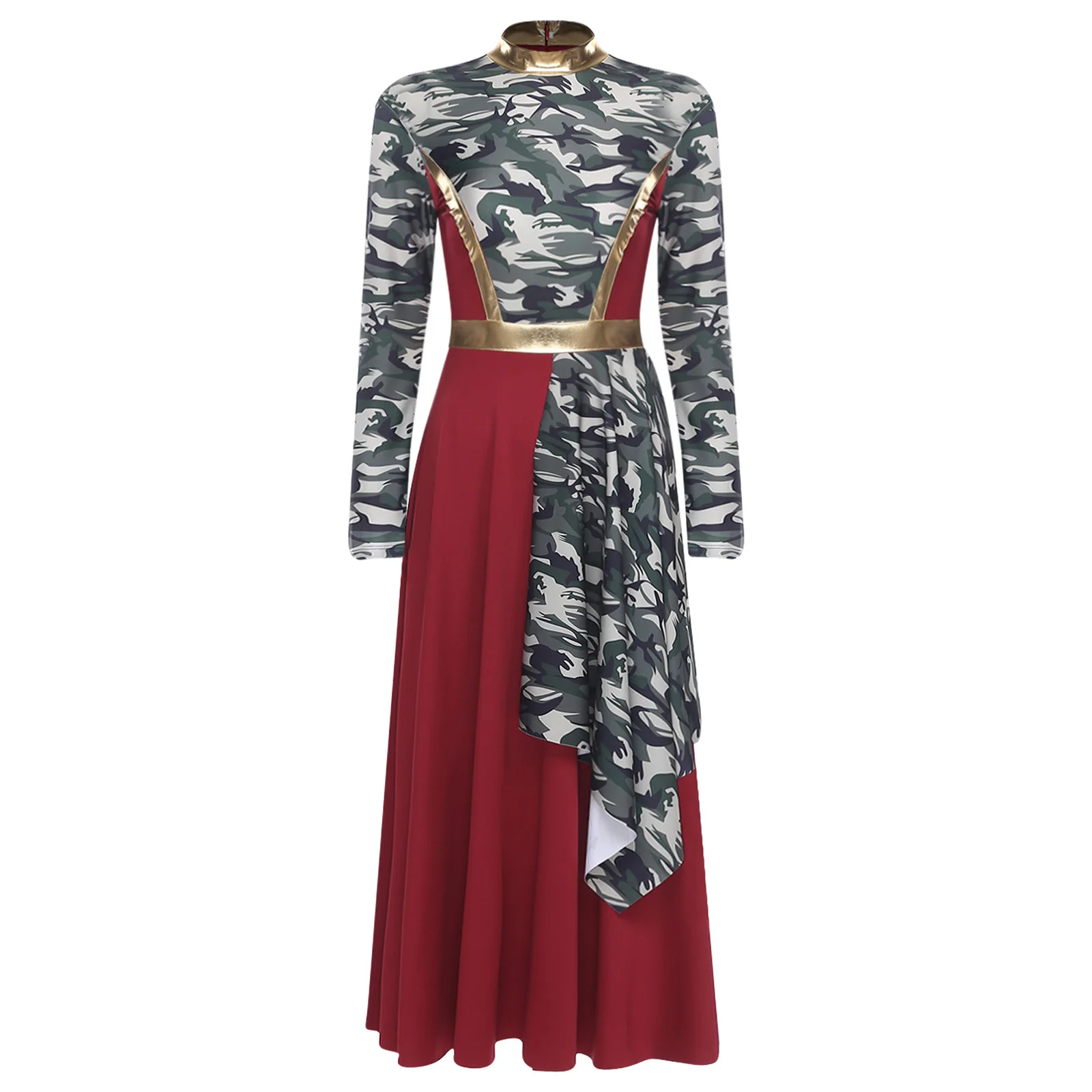 Womens Praise Worship Modern Dance Dress Tunic Mock Neck Long Sleeve High Waist Asymmetrical Dresses Lyrical Dance Costume
Womens Praise Worship Modern Dance Dress Tunic Mock Neck Long Sleeve High Waist Asymmetrical Dresses Lyrical Dance Costume