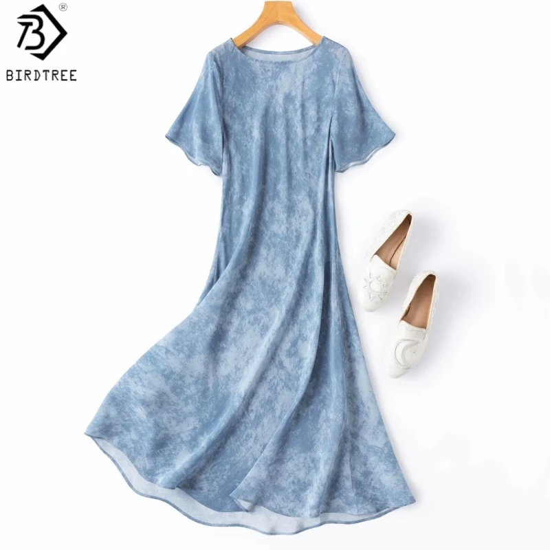 BirdTree, 100% Silk Tie-dye Print Dress, Short Sleeve Slash Neck, Women Double Crepe Bias-cut Dresses, 2026 Summer New D65335JF
BirdTree, 100% Silk Tie-dye Print Dress, Short Sleeve Slash Neck, Women Double Crepe Bias-cut Dresses, 2026 Summer New D65335JF