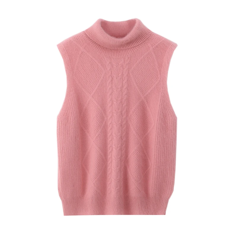 Chic Women's Vest Turn-Down Collar Sweater Jacquard 100% Mink Cashmere Soft Warm Pure Color Casual Autumn Winter Tops
Chic Women's Vest Turn-Down Collar Sweater Jacquard 100% Mink Cashmere Soft Warm Pure Color Casual Autumn Winter Tops