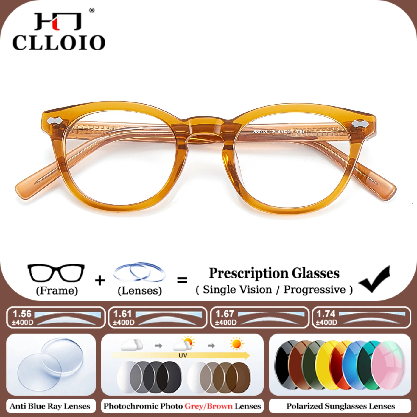 CLLOIO Acetate Prescription Glasses Women Men Optical Myopia Optical Eyewear Anti Blue Light Photochromic Progressive Eyeglasses
CLLOIO Acetate Prescription Glasses Women Men Optical Myopia Optical Eyewear Anti Blue Light Photochromic Progressive Eyeglasses