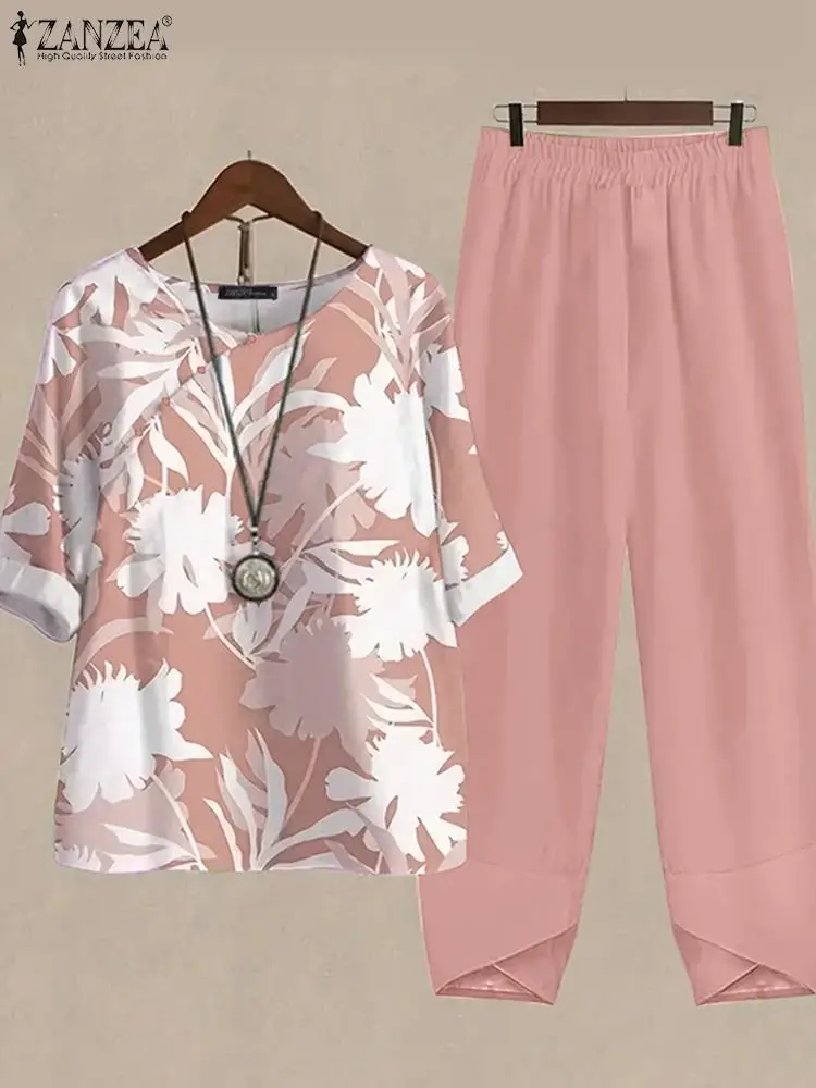 ZANZEA Women 2pcs Casual 3/4 Sleeve Pant Sets Wide Leg Trousers Printing V-Neck Tops Outfits Korean Vintage Streetwear Suits
ZANZEA Women 2pcs Casual 3/4 Sleeve Pant Sets Wide Leg Trousers Printing V-Neck Tops Outfits Korean Vintage Streetwear Suits