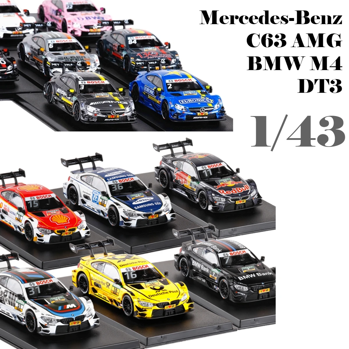 1/43 DTM Racing Car, RMZ CiTY BMW M4 Mercedes-Benz C-Class Toy Model, Free Wheels Diecast Miniature Collection Display Gift Boys
1/43 DTM Racing Car, RMZ CiTY BMW M4 Mercedes-Benz C-Class Toy Model, Free Wheels Diecast Miniature Collection Display Gift Boys