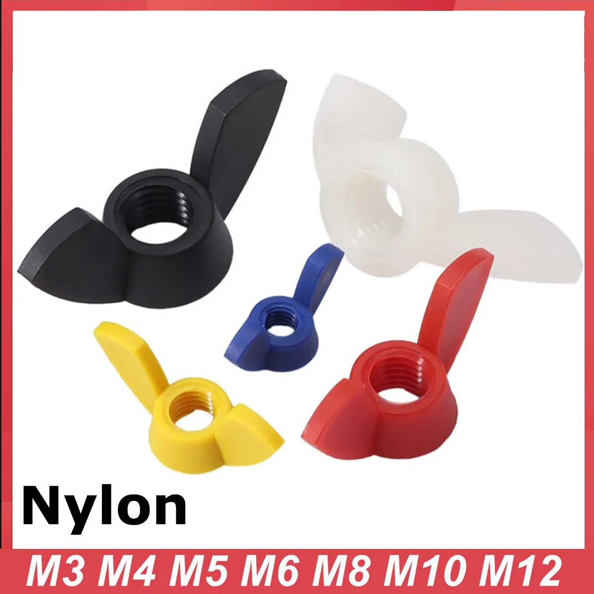 Colorful Nylon Butterfly Wing Nuts M3 M4 M5 M6 M8 M10 M12 Plastic Wing Nuts Hand Tighten Nut Black White Red Yellow Blue
Colorful Nylon Butterfly Wing Nuts M3 M4 M5 M6 M8 M10 M12 Plastic Wing Nuts Hand Tighten Nut Black White Red Yellow Blue