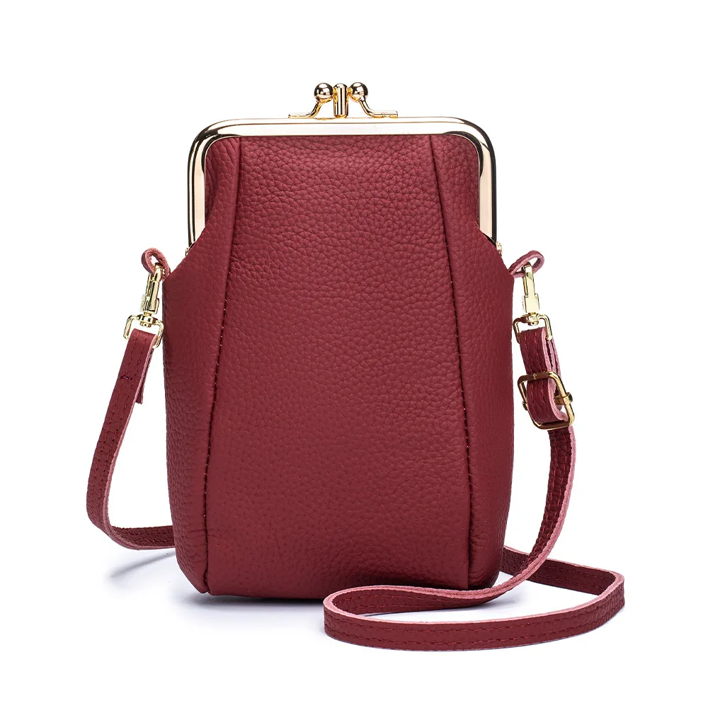 2024New Vintage Women Clip Bags Genuine Leather Mobile Phone Purse Bag Kiss Lock Crossbody Bags 
2024New Vintage Women Clip Bags Genuine Leather Mobile Phone Purse Bag Kiss Lock Crossbody Bags