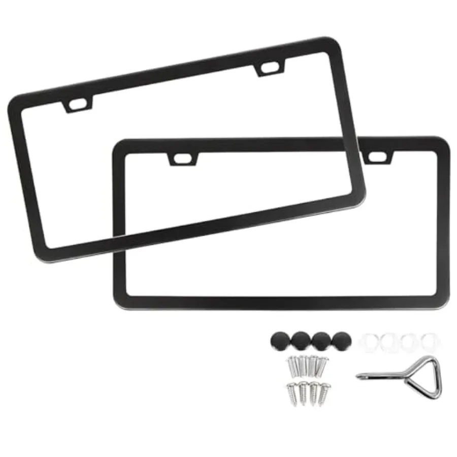 2PCS Stainless Steel Car License Plate Frames, Mirror Polished Automotive Licenses Plate Cover with Screws and Caps, 2 Holes Ru
2PCS Stainless Steel Car License Plate Frames, Mirror Polished Automotive Licenses Plate Cover with Screws and Caps, 2 Holes Ru