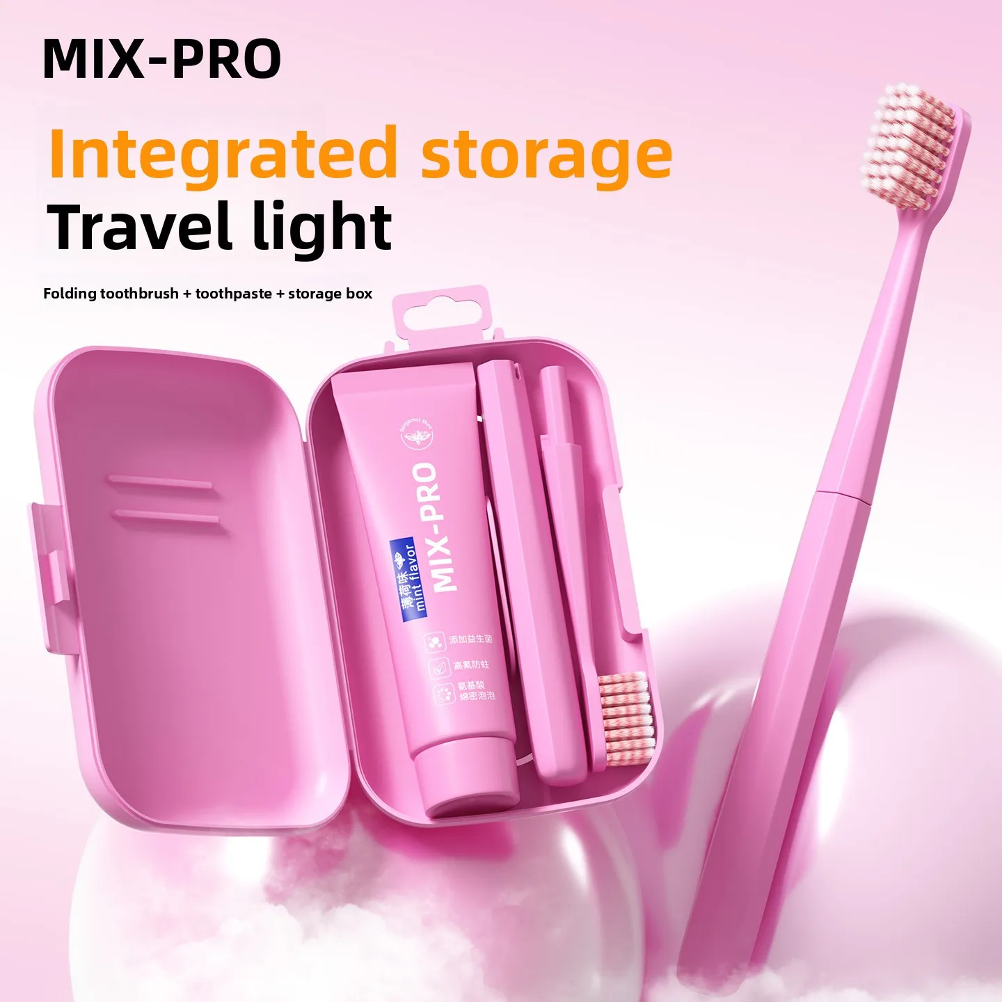 Portable Travel Toothbrush Toothpaste Set Efficient Cleaning and Storage Foldable Handle Business Travel Soft Toothbrush
Portable Travel Toothbrush Toothpaste Set Efficient Cleaning and Storage Foldable Handle Business Travel Soft Toothbrush