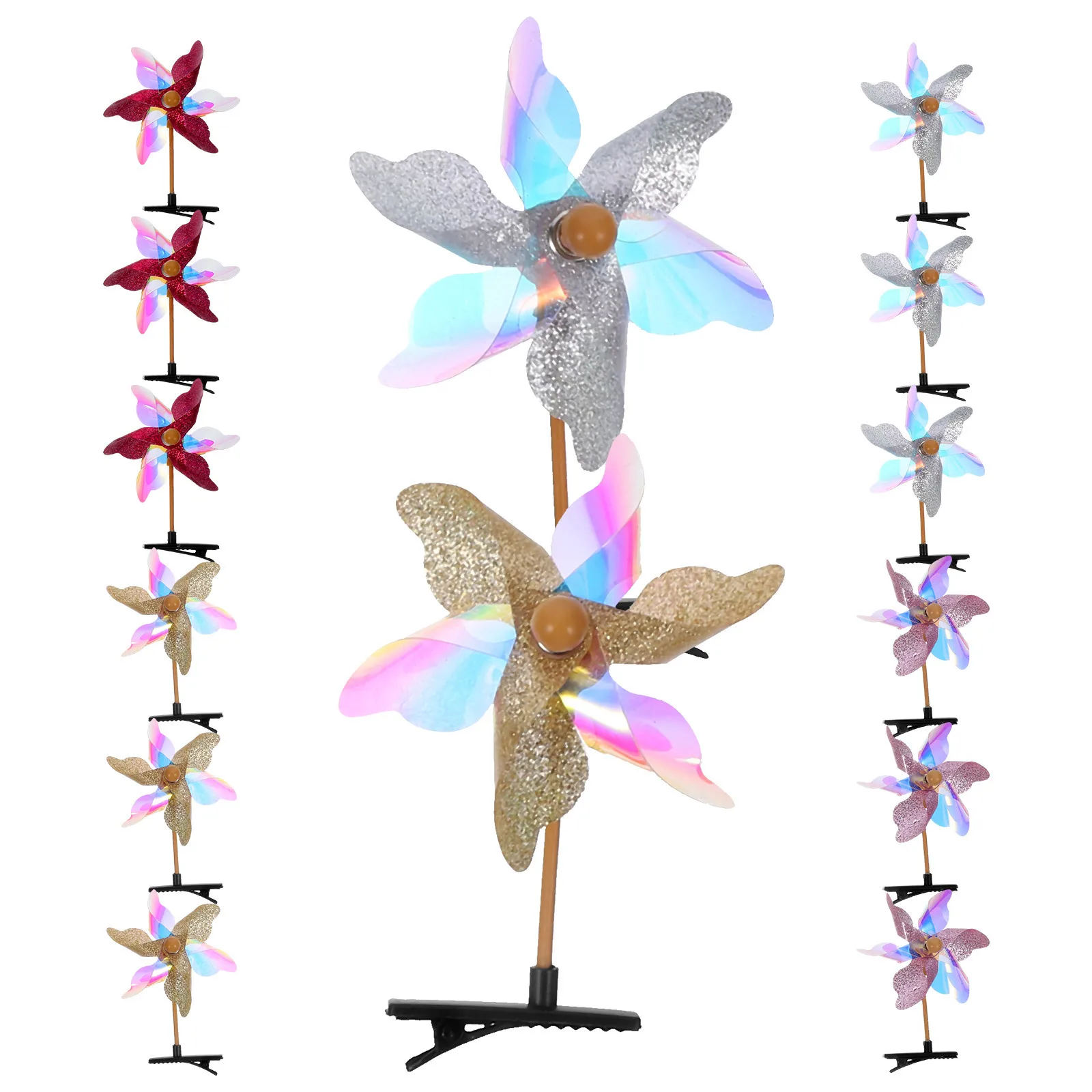 24Pcs Windmill Hair Clips Glittering Decorations Birthday Christmas Gifts for Kids Girls Hair Clamps Windmill Barrettes
24Pcs Windmill Hair Clips Glittering Decorations Birthday Christmas Gifts for Kids Girls Hair Clamps Windmill Barrettes