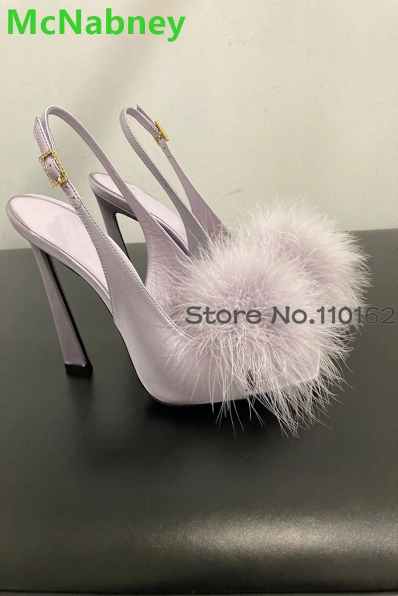 Fur Ball Thin High Heel Party Sandals For Female Women Square Toe Slingback Buckle Strap Shallow Elegant Sexy Solid Dress Shoes
Fur Ball Thin High Heel Party Sandals For Female Women Square Toe Slingback Buckle Strap Shallow Elegant Sexy Solid Dress Shoes