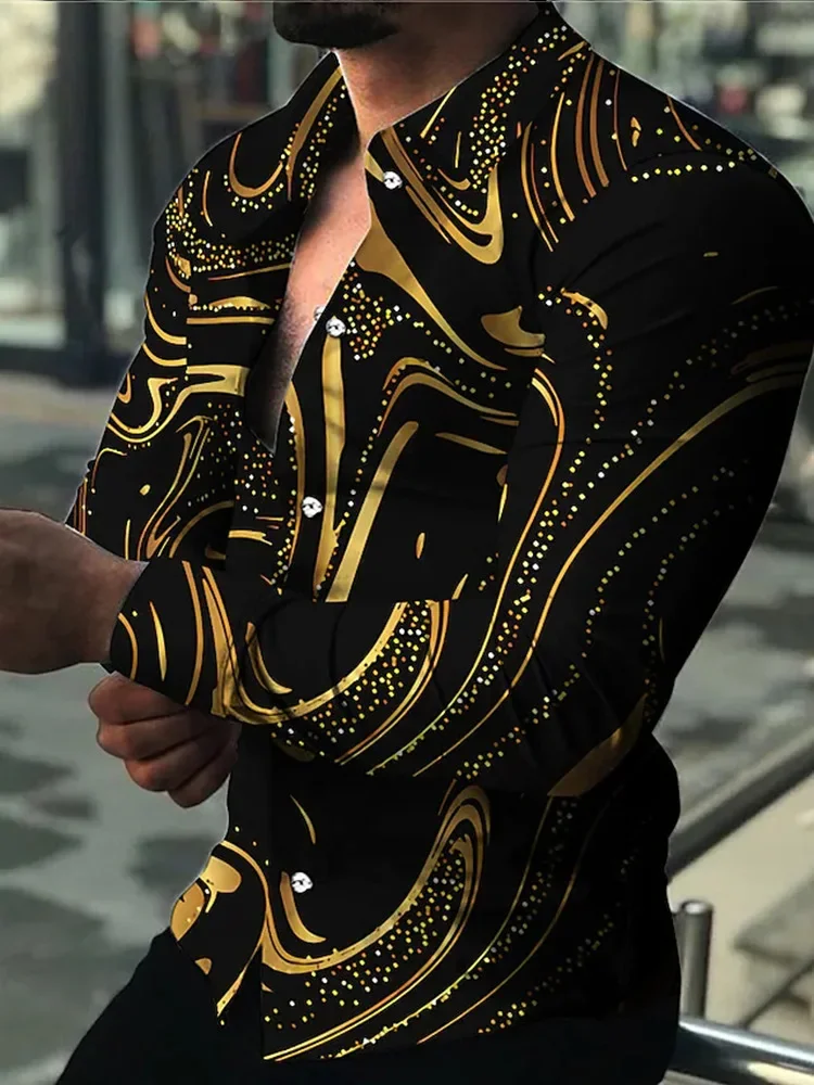 Luxury Hawaiian Long-sleeved Shirt Men's Gold Pattern Print Stylish Casual Lapel Top with Flaps Beach Clothing Novelty 2025
Luxury Hawaiian Long-sleeved Shirt Men's Gold Pattern Print Stylish Casual Lapel Top with Flaps Beach Clothing Novelty 2025