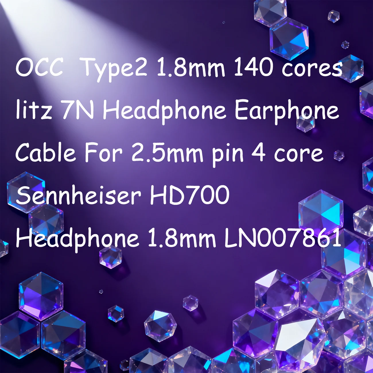 OCC Type2 1.8mm 140 cores litz 7N Headphone Earphone Cable For 2.5mm pin 4 core Sennheiser HD700 Headphone 1.8mm LN007861
OCC Type2 1.8mm 140 cores litz 7N Headphone Earphone Cable For 2.5mm pin 4 core Sennheiser HD700 Headphone 1.8mm LN007861
