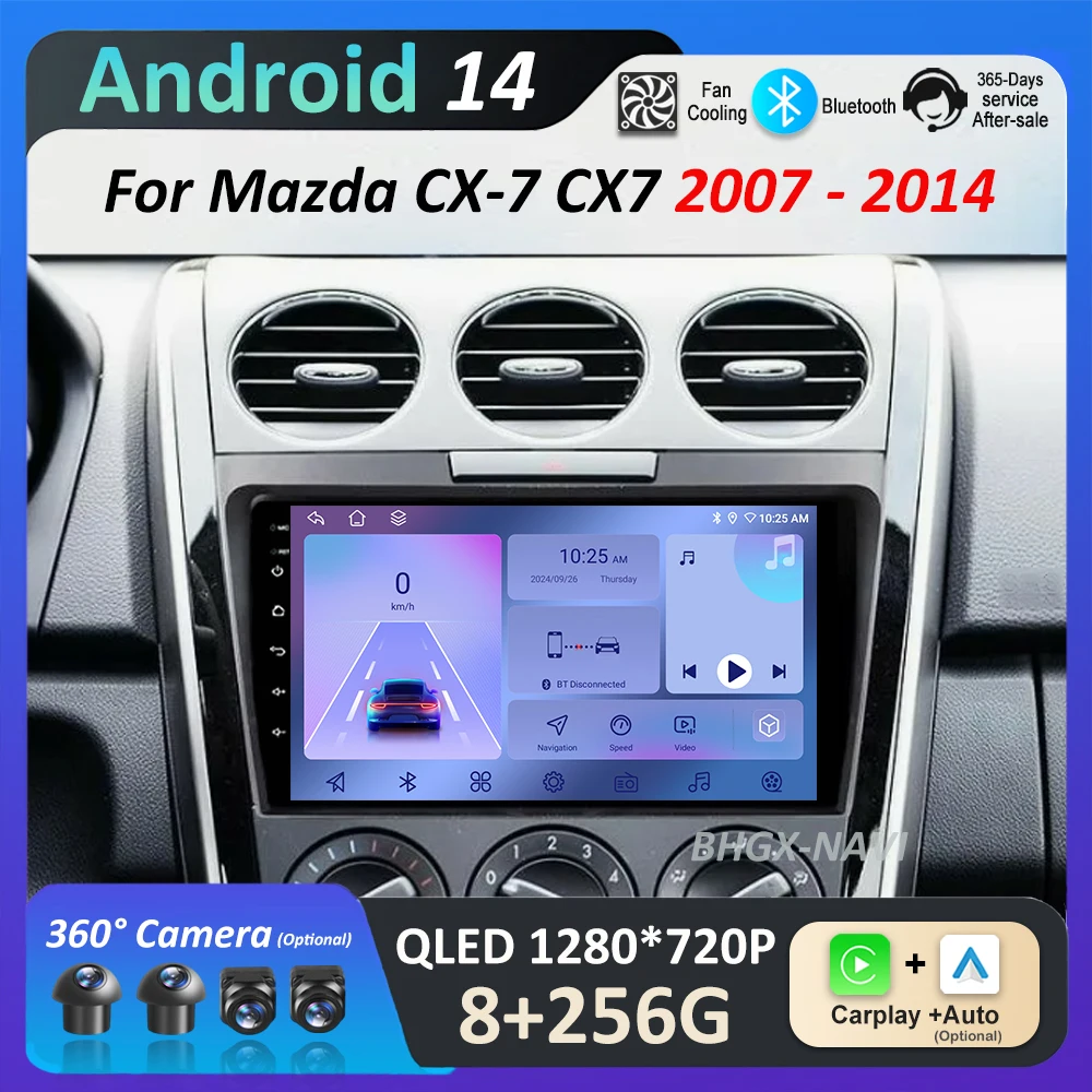 Bluetooth WiFi GPS Navigation Android 14 for Mazda CX-7 CX7 2007 - 2014 IPS Screen Car Radio Multimedia player 4G Cooling Fan
Bluetooth WiFi GPS Navigation Android 14 for Mazda CX-7 CX7 2007 - 2014 IPS Screen Car Radio Multimedia player 4G Cooling Fan