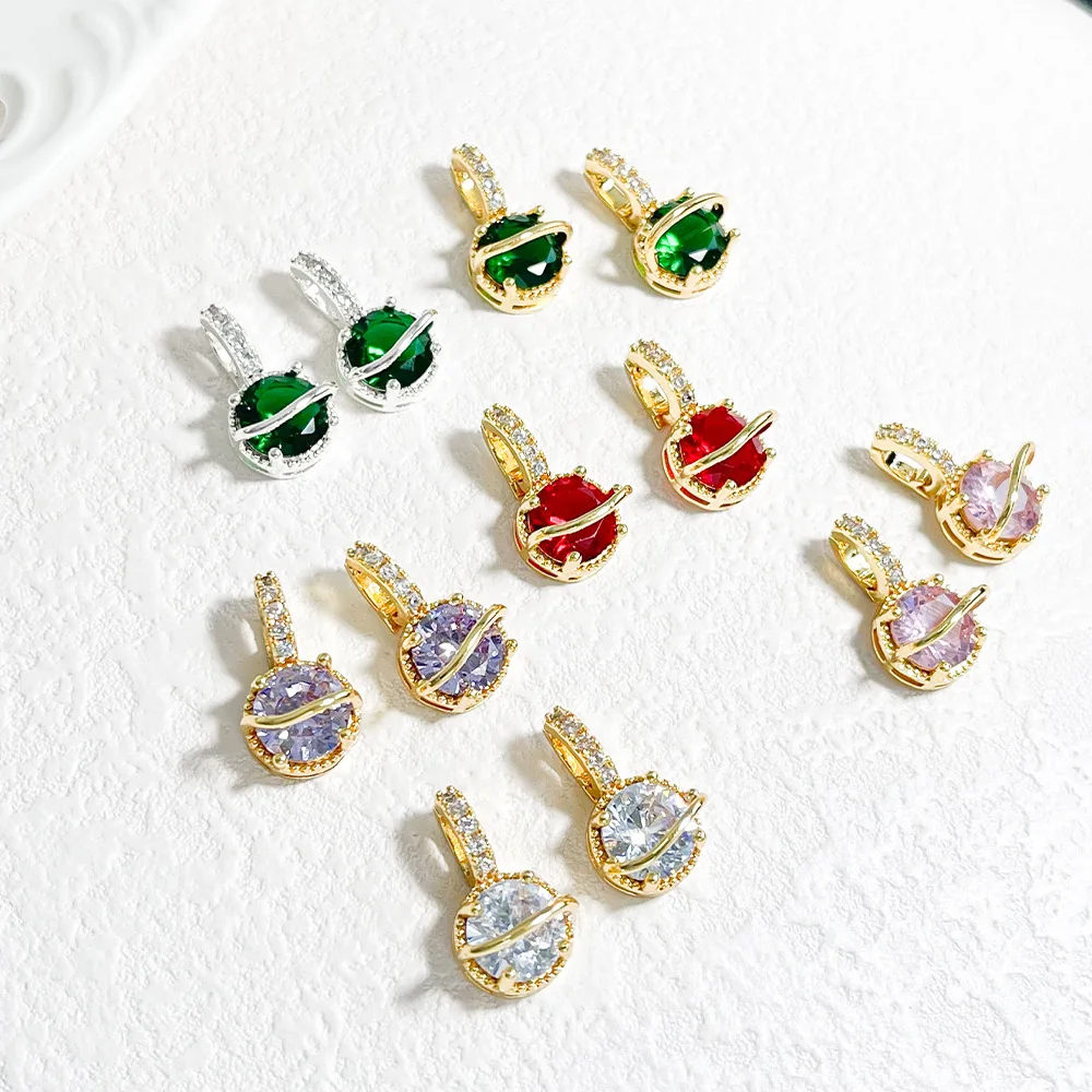 20pcs/ Bag New copper inlaid circular colored crystal glass universal buckle pendant for DIY handmade jewelry accessories
20pcs/ Bag New copper inlaid circular colored crystal glass universal buckle pendant for DIY handmade jewelry accessories