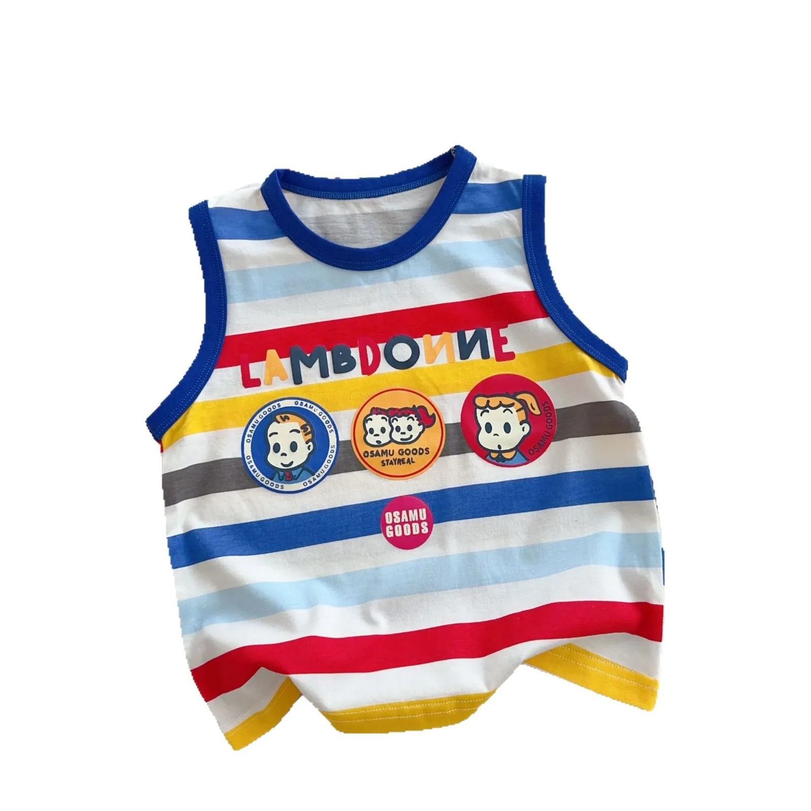 2025 New Cartoon Cotton Comfortable Cute Stripe Rainbow Boys' Tank Top T-shirt Japanese Harada Summer Thin Girls' Tank Top
2025 New Cartoon Cotton Comfortable Cute Stripe Rainbow Boys' Tank Top T-shirt Japanese Harada Summer Thin Girls' Tank Top