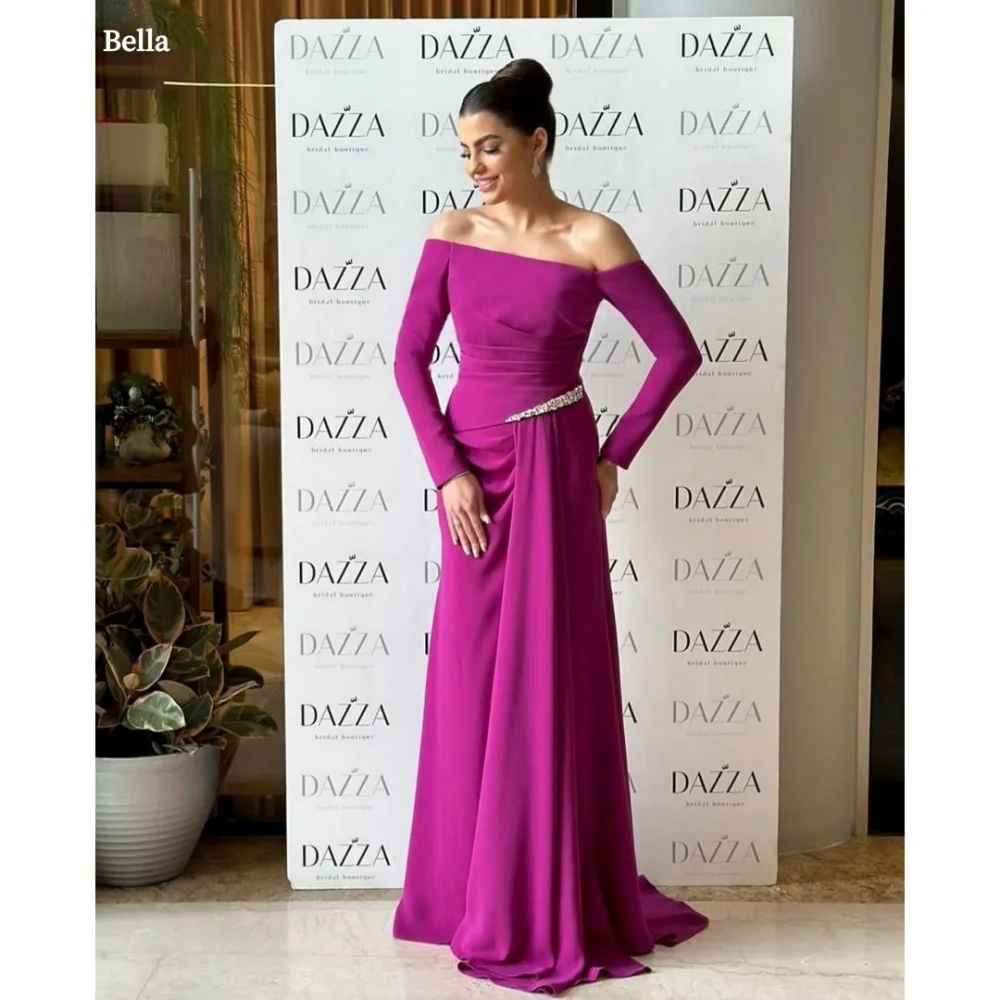 Bella Customized Rose Red Glitter One Shoulder robes de soirée Long Sleeves Evening Dresses Four-Way Stretch Wedding Dress 2024
Bella Customized Rose Red Glitter One Shoulder robes de soirée Long Sleeves Evening Dresses Four-Way Stretch Wedding Dress 2024