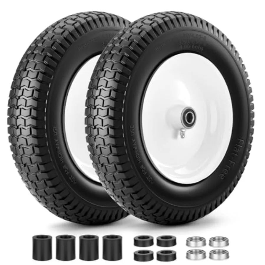 4.80/4.00-8" Flat-free Wheelbarrow Wheel and Tire - 4.5" Heavy Duty Hand Dolly Truck Tire Replacement with 5/8"and3/4" Bearings
4.80/4.00-8" Flat-free Wheelbarrow Wheel and Tire - 4.5" Heavy Duty Hand Dolly Truck Tire Replacement with 5/8"and3/4" Bearings