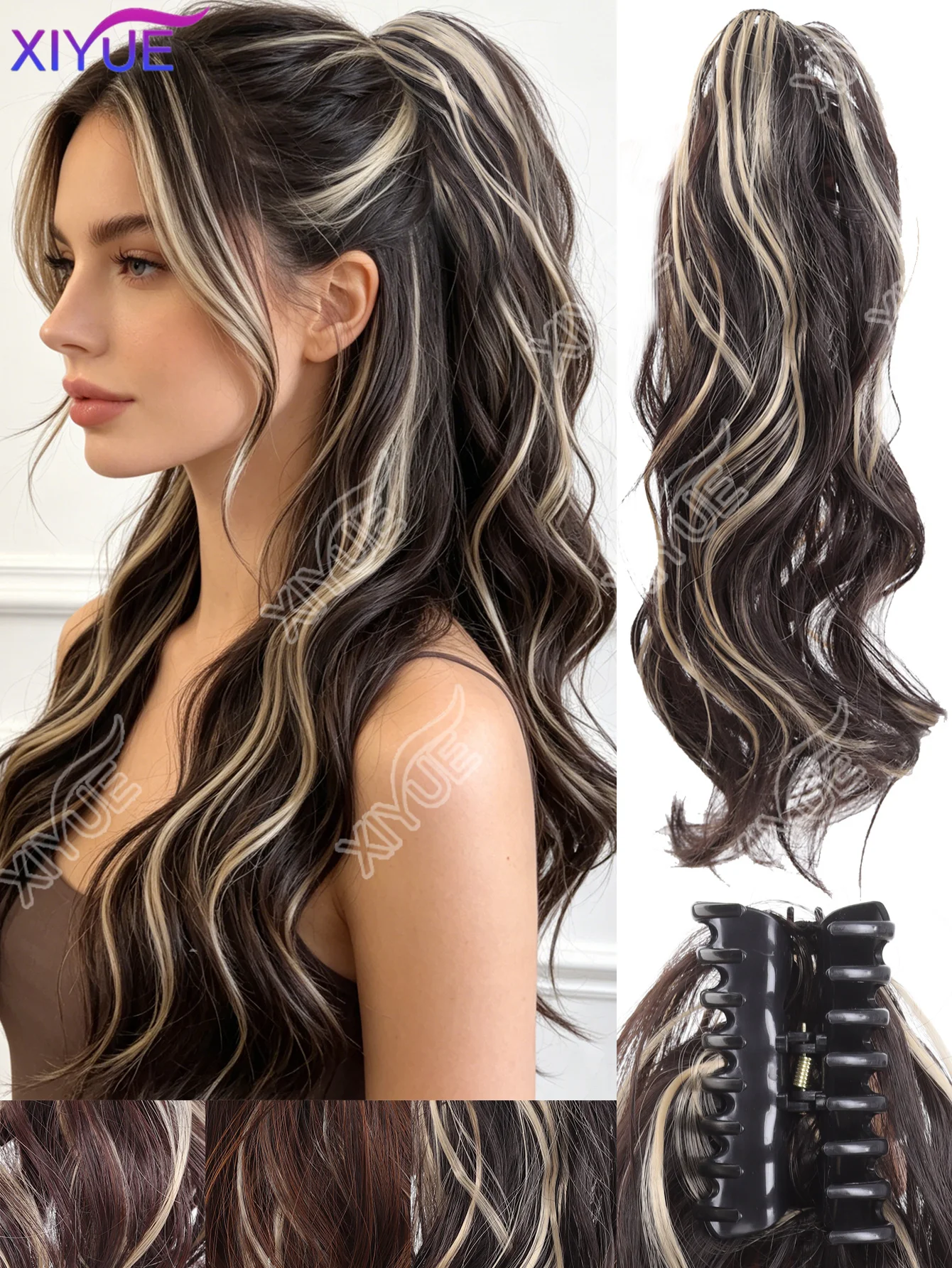 XIYUE Short Wavy Synthetic Claw Clip Ponytail Hair Extensions Heat Resistant Hair Ponytail With Grab Clips For Women Daily
XIYUE Short Wavy Synthetic Claw Clip Ponytail Hair Extensions Heat Resistant Hair Ponytail With Grab Clips For Women Daily