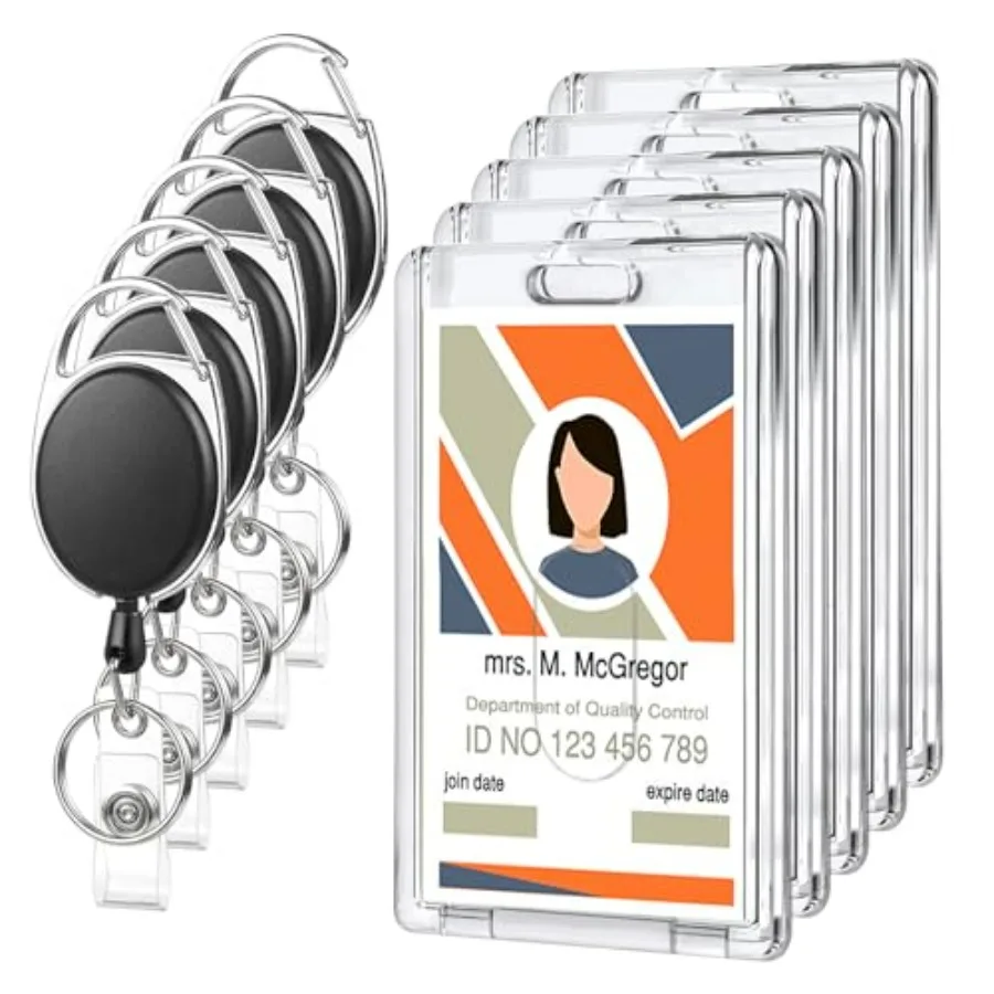 Badge Holder Retractable Clip Heavy Duty Badge Reel with Vertical ID Card Badge Holders for Work Office Nurse Teacher Student
Badge Holder Retractable Clip Heavy Duty Badge Reel with Vertical ID Card Badge Holders for Work Office Nurse Teacher Student