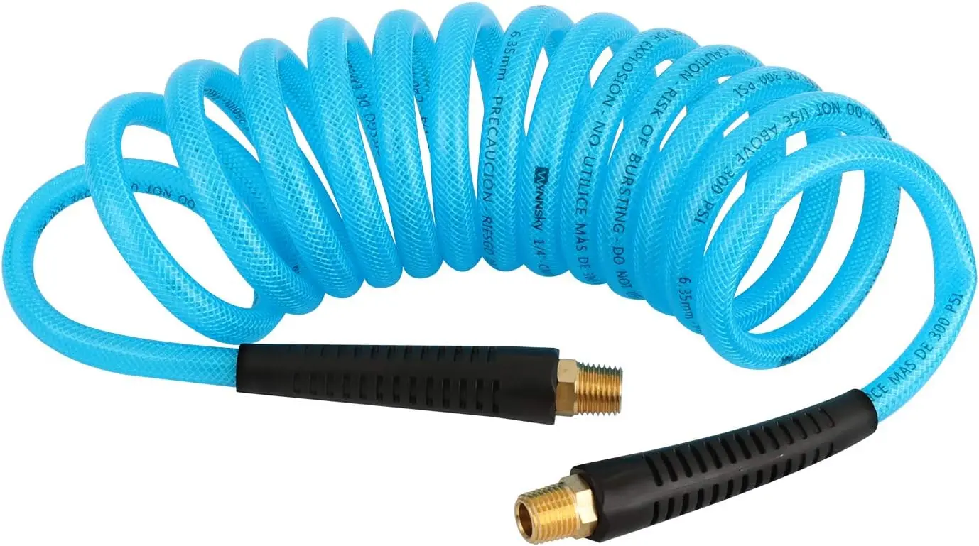 1/4'' x 10ft Recoil PU Air Hose with Swivel Fittings and Bend Restrictors for Compressors
1/4'' x 10ft Recoil PU Air Hose with Swivel Fittings and Bend Restrictors for Compressors