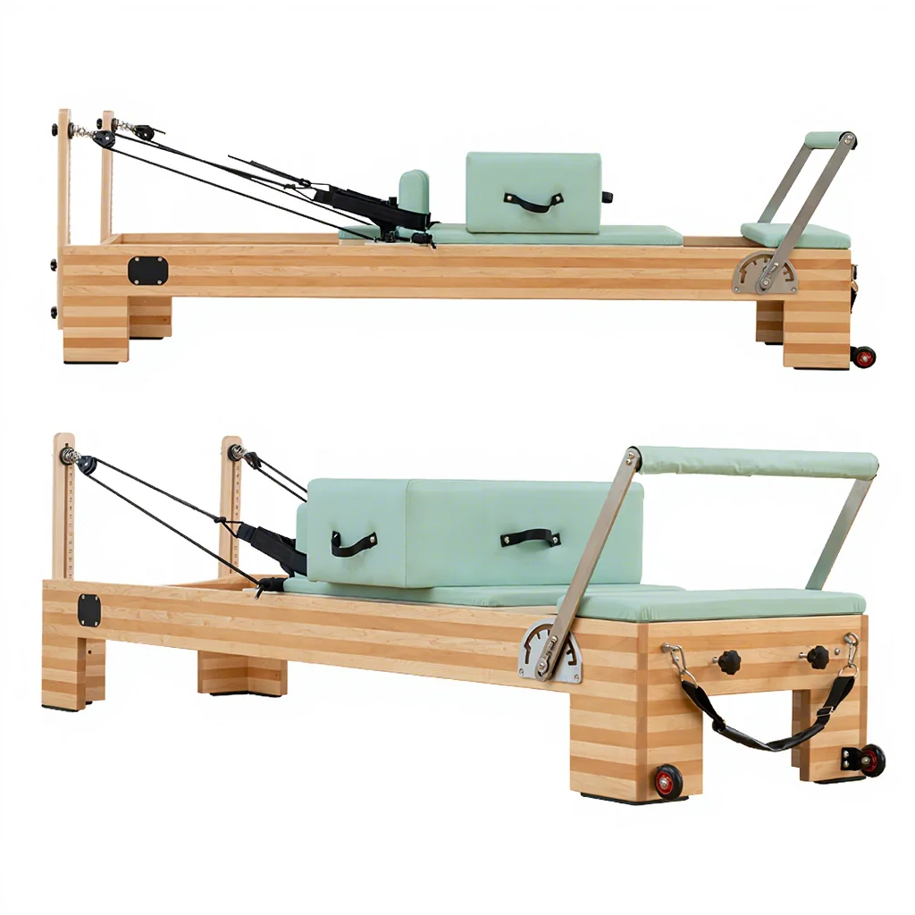 Home Studio Oak Wood and Beech Wood Pilates Beds Factory Price Color Customization Wooden Pilates Reformer for Sale
Home Studio Oak Wood and Beech Wood Pilates Beds Factory Price Color Customization Wooden Pilates Reformer for Sale