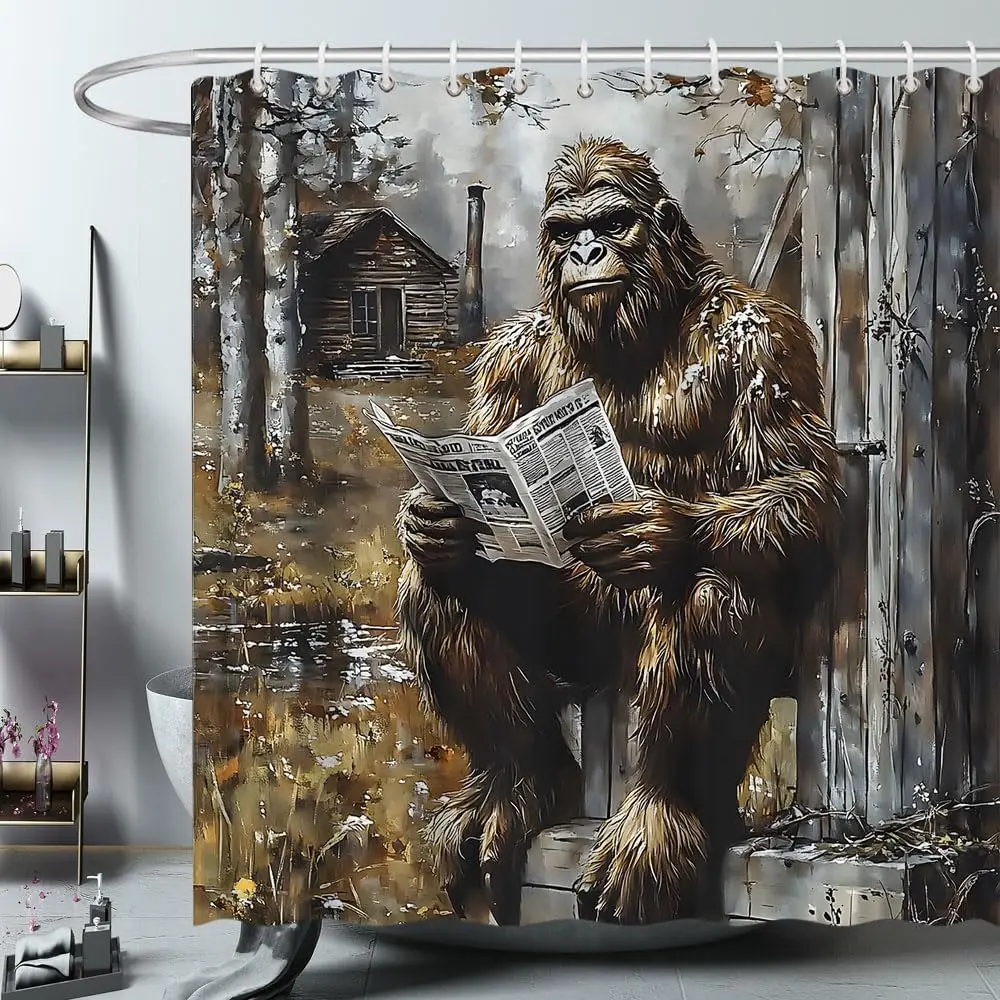 Funny Gorilla Shower Curtain Farmhouse Rustic Hilarious Animal Monkey Reading Newspaper Misty Forest Man Country Interesting
Funny Gorilla Shower Curtain Farmhouse Rustic Hilarious Animal Monkey Reading Newspaper Misty Forest Man Country Interesting