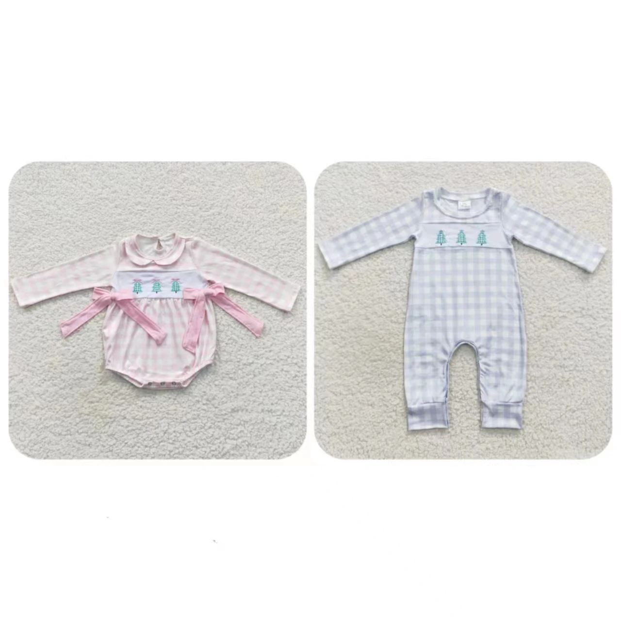 Wholesale Kid Christmas Embroidery Tree Plaid Romper Toddler Newborn Infant Children Snap Button Matching Baby Boy Girl Jumpsuit
Wholesale Kid Christmas Embroidery Tree Plaid Romper Toddler Newborn Infant Children Snap Button Matching Baby Boy Girl Jumpsuit
